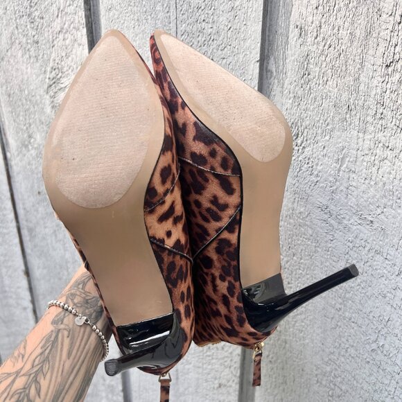 Just Fab Leopard Print Cowboy Stiletto Booties Size 9.5 - Picture 5 of 8